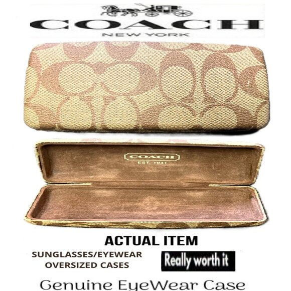 🛑COACH Designer ➕🆒 SUNGLASSES CASE Leather EYEGLASSES BOX 💸BUY NOW‼️ - Picture 3 of 16